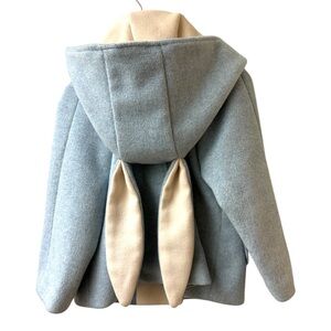 Kids Coat || Blue and Cream Bunny Ears  with Hood
